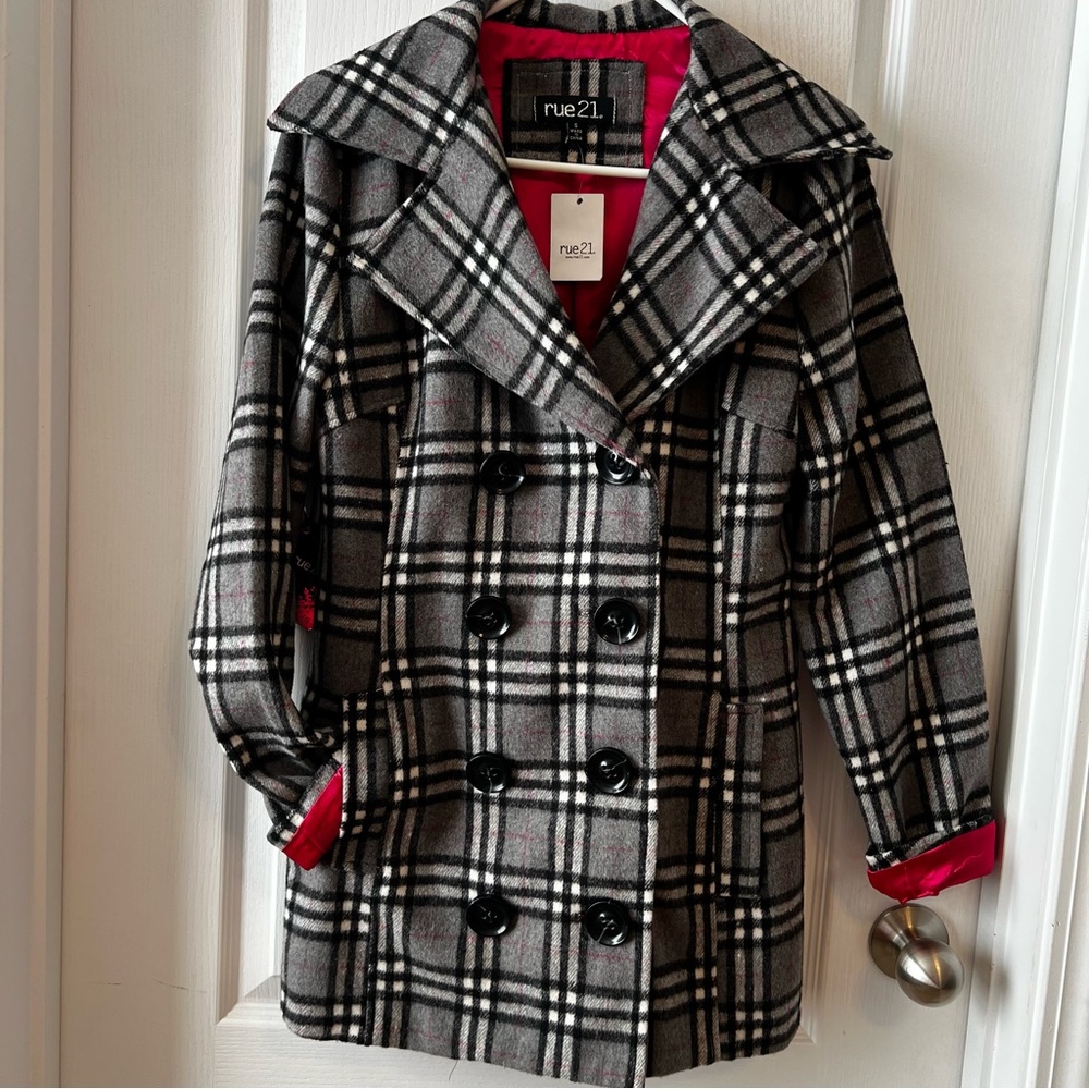 ❤️SOLD❤️ Rue21 Plaid Coat - Picture 4 of 12